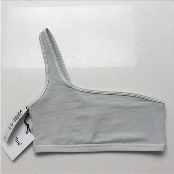 Aritzia/TNA One-Shoulder ICE GREY Crop 🤍 - Picture 1 of 5